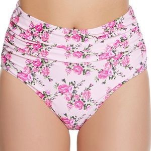 Betsey Johnson Blush Lovers Pink Floral Bikini Bottoms M